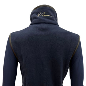 PC Racewear Unisex Paddock Fleece Gilet in Navy with Faux Leather Trim
