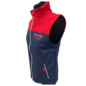 Red Mills Unisex Soft Shell Gilet in Navy & Red