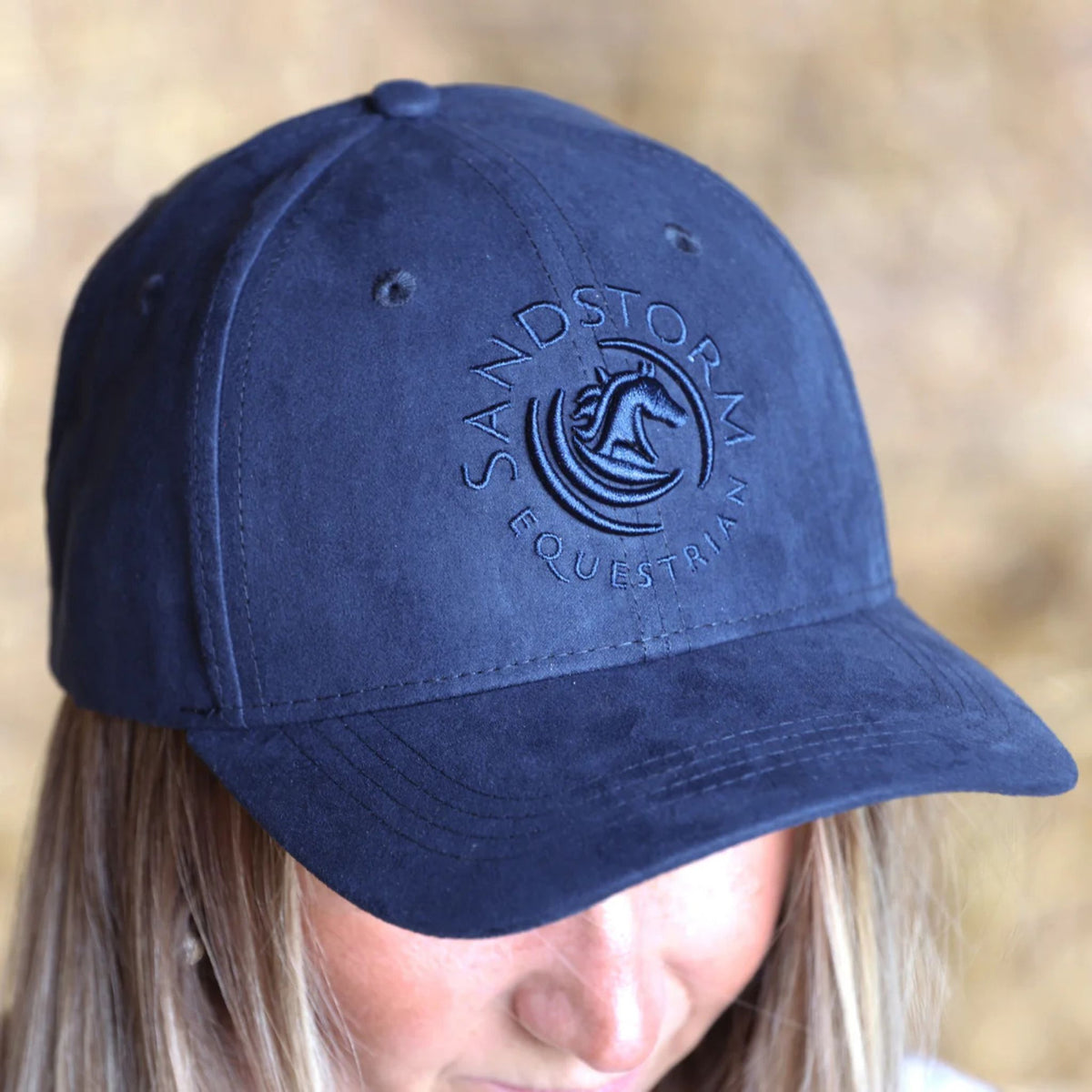 SandStorm Suede Effect Baseball Cap in Navy