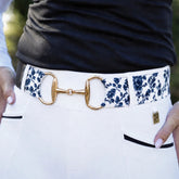 SandStorm Women's Gold Snaffle Belt in Black Vintage Rose