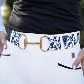 SandStorm Women's Gold Snaffle Belt in Black Vintage Rose