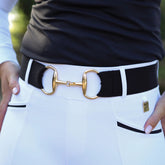 SandStorm Women's Gold Snaffle Belt in Black