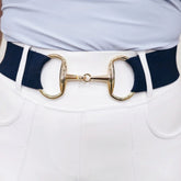 SandStorm Women's Gold Snaffle Belt in Navy