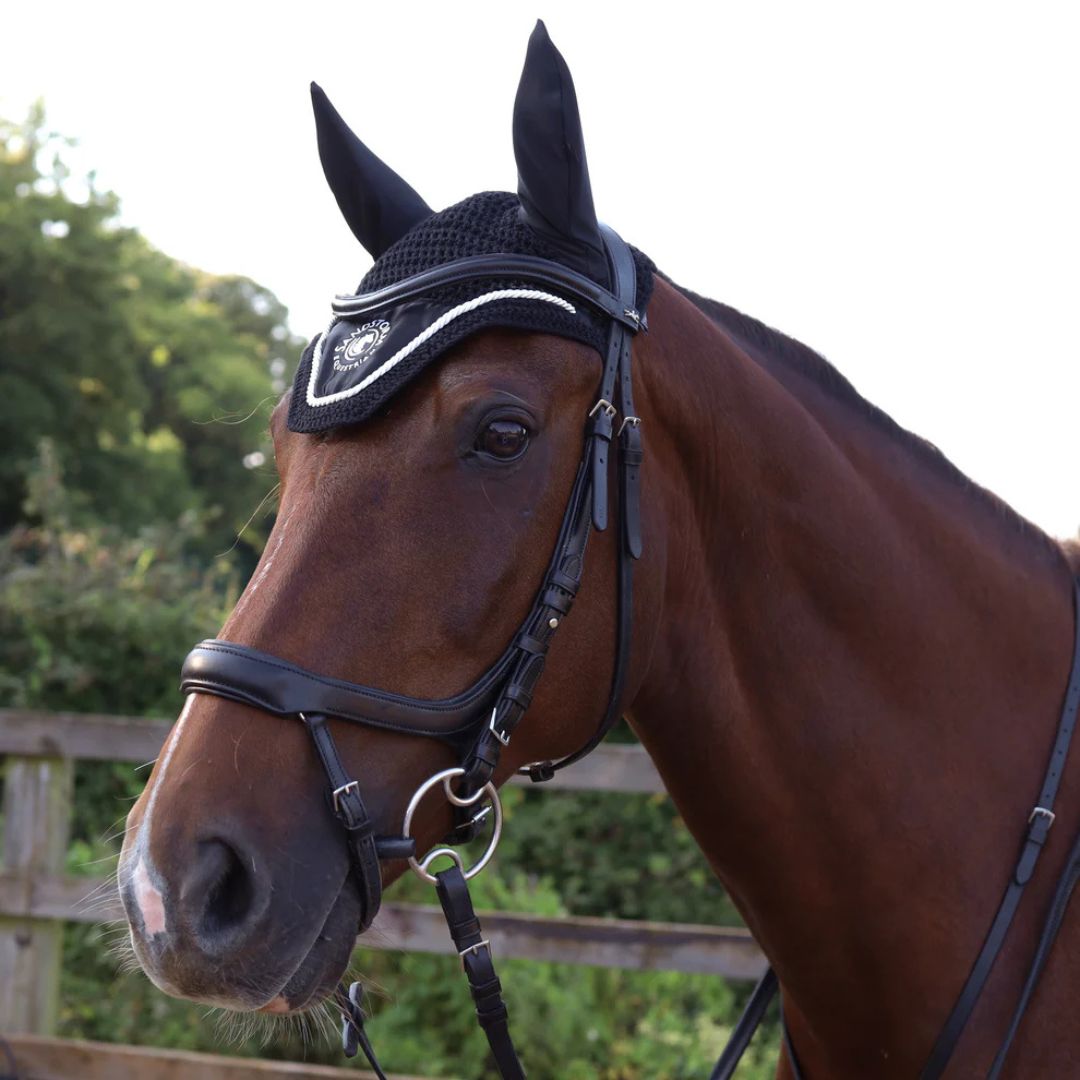 SandStorm Horse Satin Ear Veil in Black
