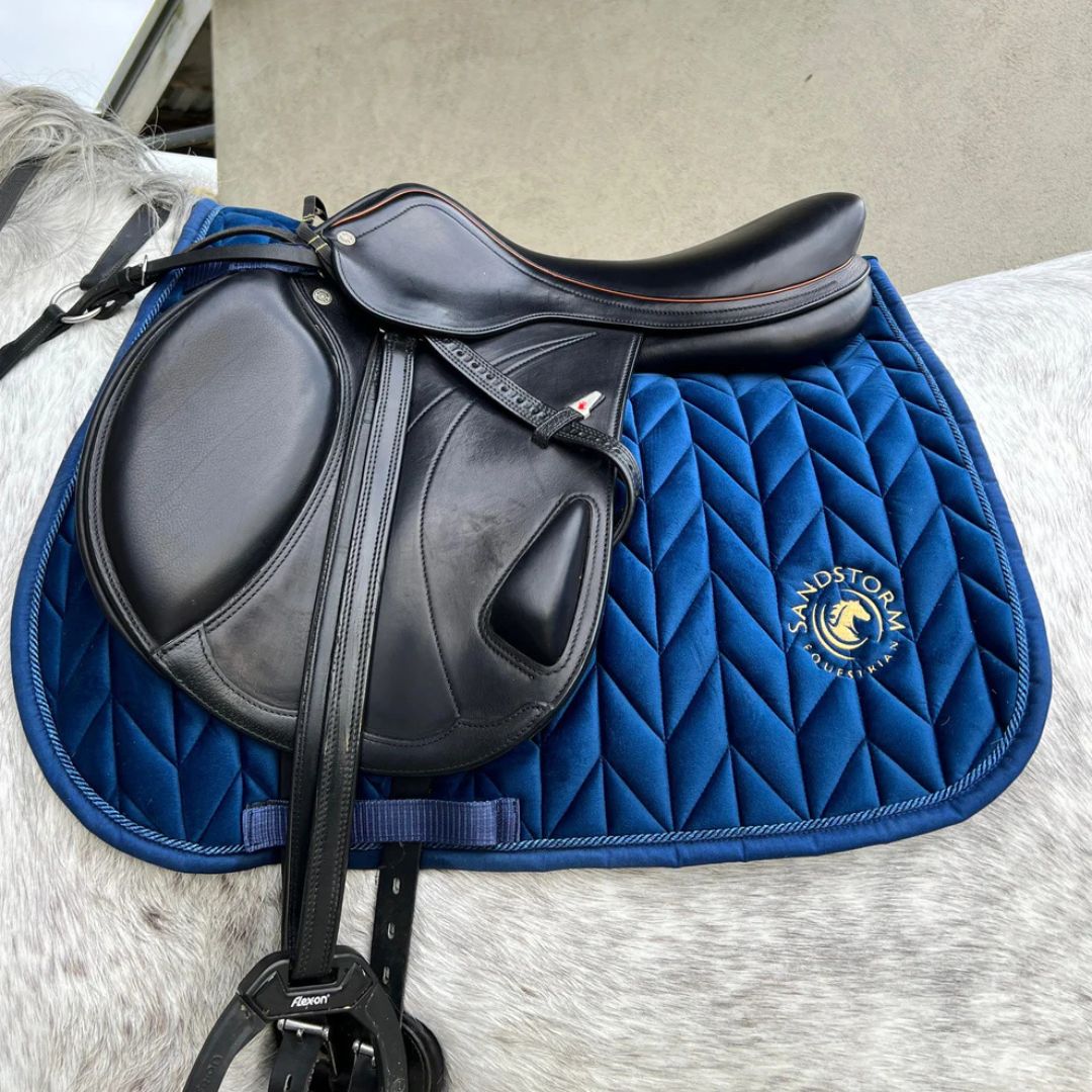 SandStorm Horse Velvet Saddle Pad in Sapphire