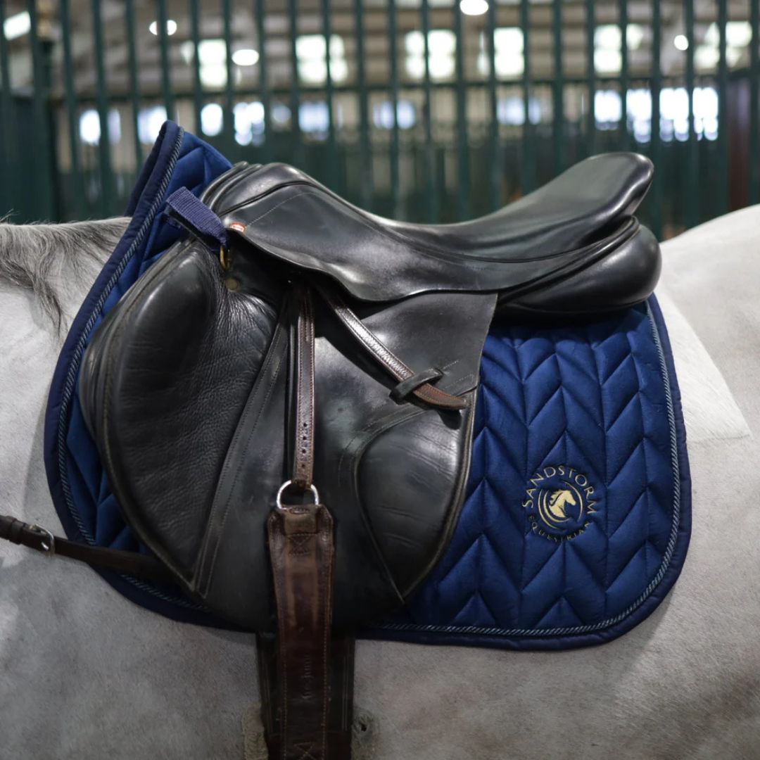 SandStorm Horse Velvet Saddle Pad in Sapphire