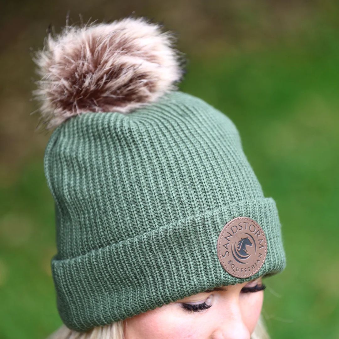 SandStorm Women's Fleece Lined Beanie in Forest Green