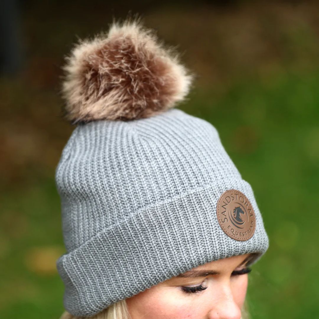 SandStorm Women's Fleece Lined Beanie in Grey