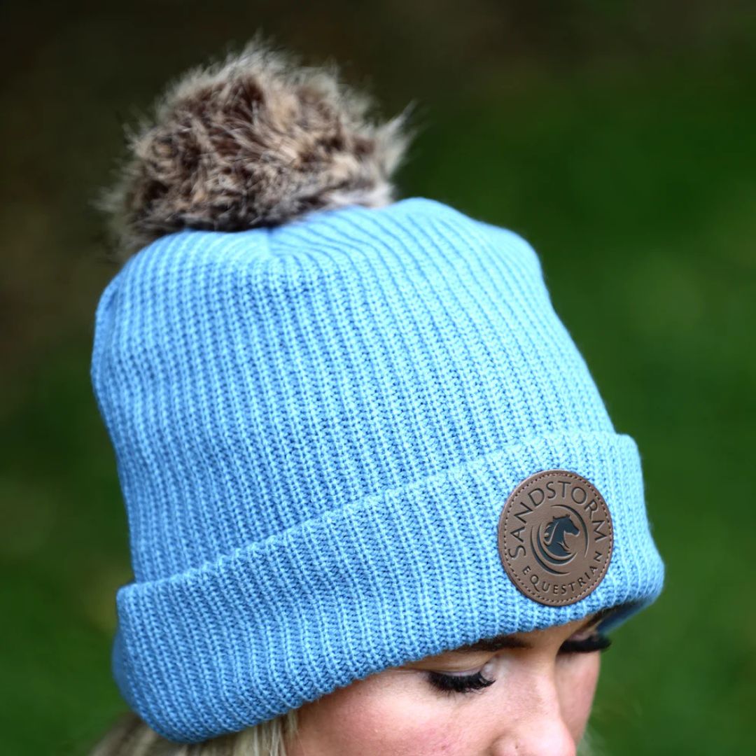 SandStorm Women's Fleece Lined Beanie in Sky Blue
