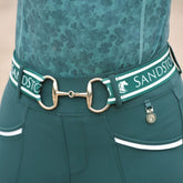 SandStorm Women's Gold Snaffle Logo Belt in Emerald