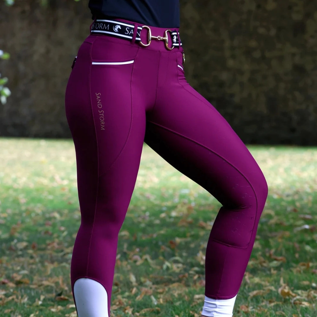 SandStorm Women's Luxe Performance Hybrid Leggings in Plum