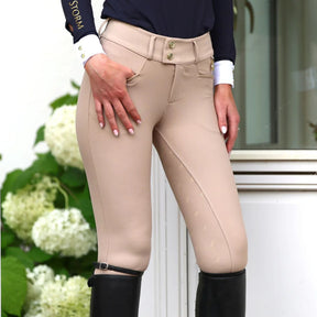 SandStorm Women's Performance Hybrid Riding Leggings in Beige