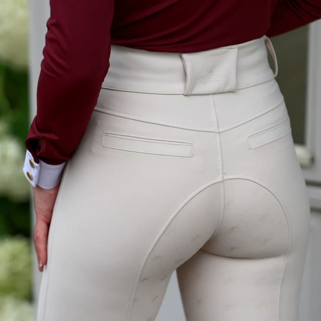 SandStorm Women's Performance Hybrid Riding Leggings in Stone