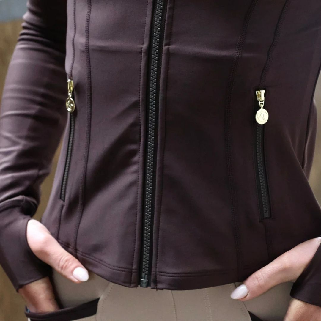 SandStorm Women's Sculpt Training Riding Jacket in Chocolate