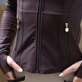 SandStorm Women's Sculpt Training Riding Jacket in Chocolate