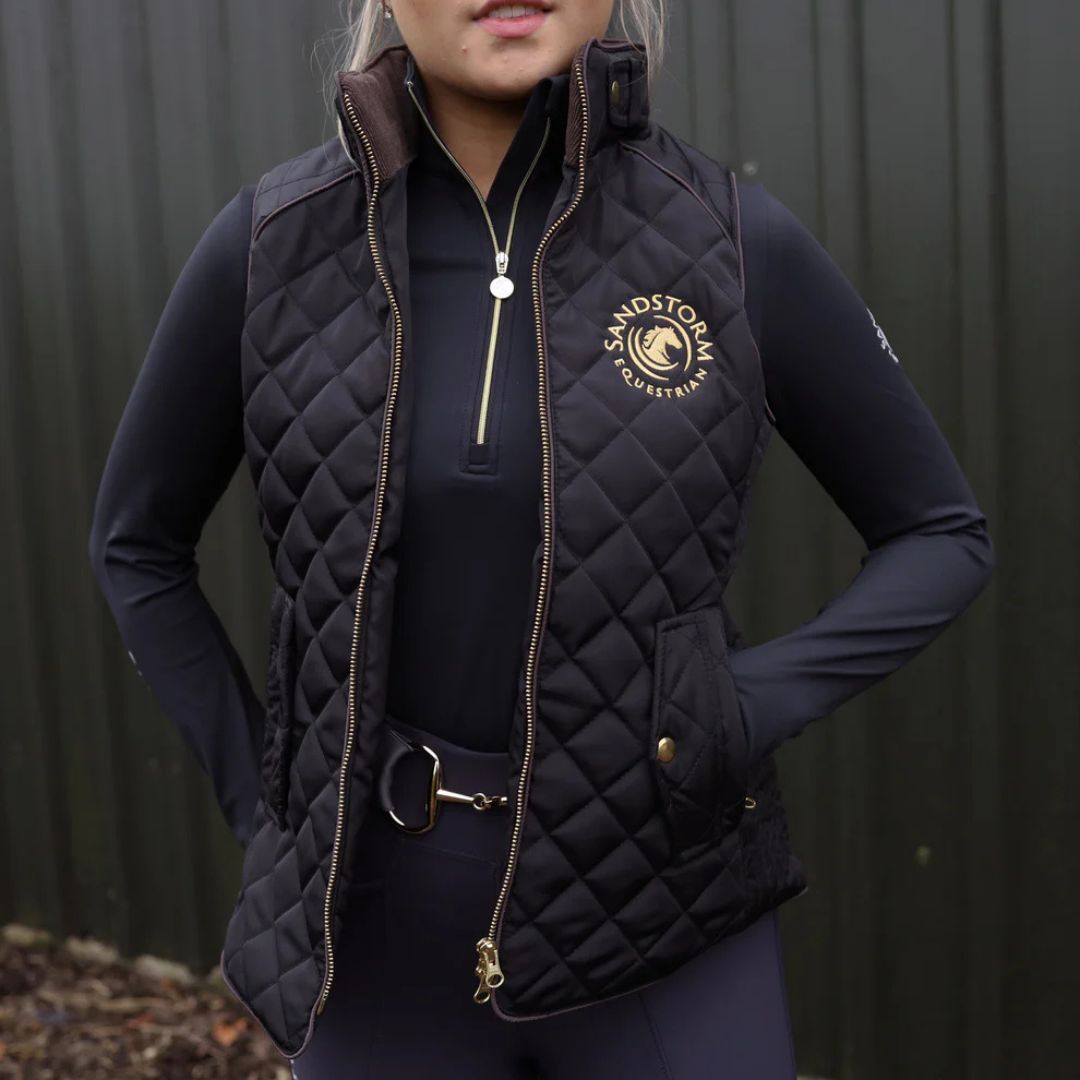 SandStorm Women's Tailored Quilted Gilet in Black