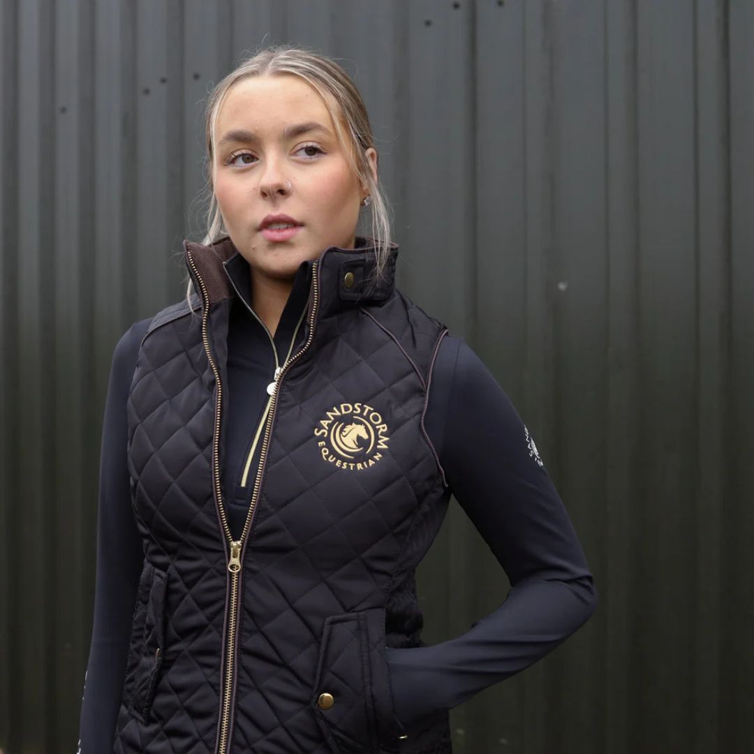 SandStorm Women's Tailored Quilted Gilet in Black