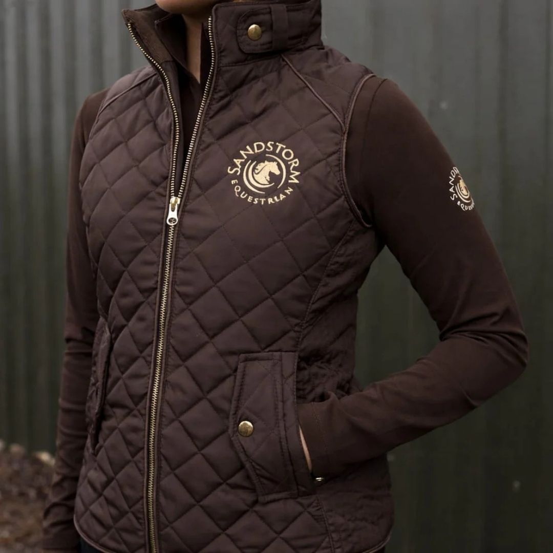 SandStorm Women's Tailored Quilted Gilet in Chocolate