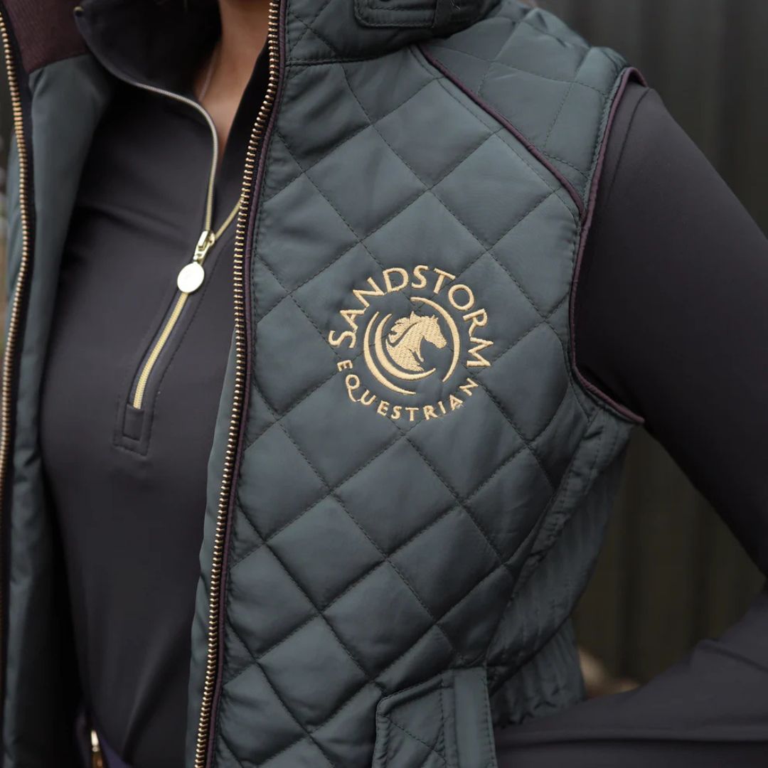 SandStorm Women's Tailored Quilted Gilet in Hunter Green