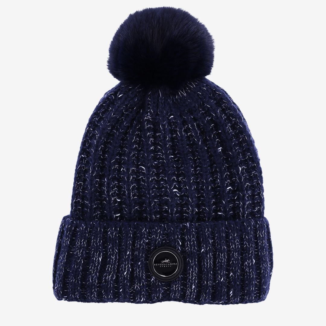 Schockemohle Melange Style Bobble Hat in Deep Night