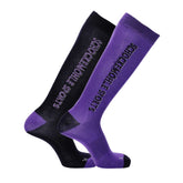 Schockemohle Women's Sporty Socks in Asphalt & Plum