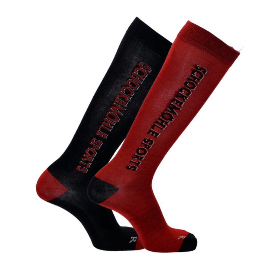Schockemohle Women's Sporty Socks in Black & Red