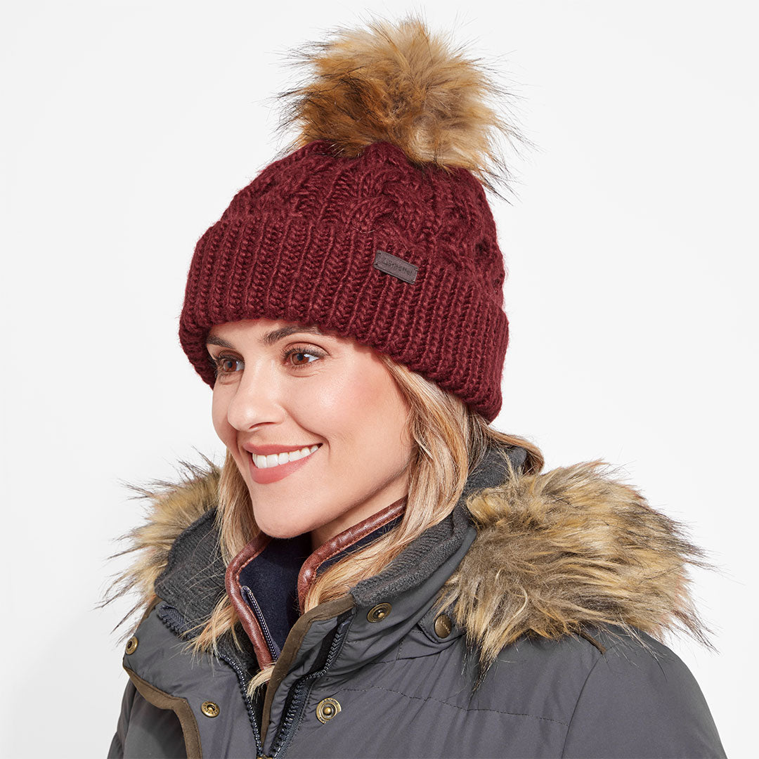 Schoffel Bakewell Hat and Scarf Boxed Set in Damson