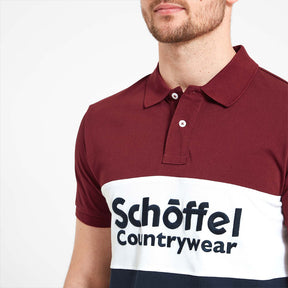 Schoffel Unisex Exeter Heritage Polo Shirt in Bordeaux