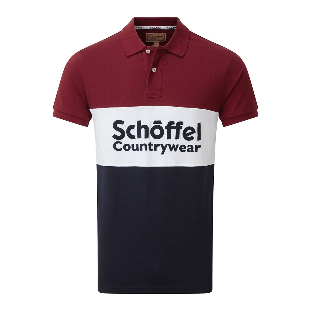 Schoffel Unisex Exeter Heritage Polo Shirt in Bordeaux
