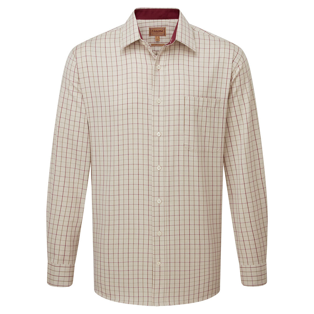 Schoffel Men's Burnham Tattersall Classic Shirt in Damson