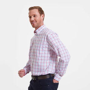 Schoffel Men's Holkham Classic Shirt in Pink, Blue and Raspberry Check