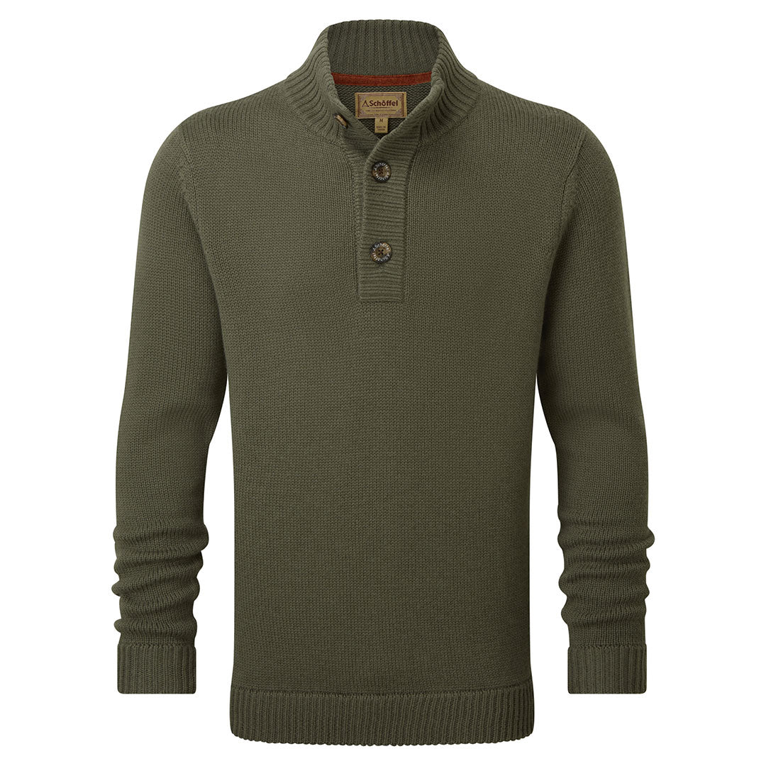 Schoffel Men's Kenmore Lambswool Mix Jumper in Moss