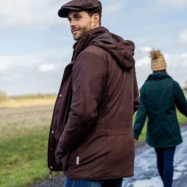 Schoffel Men's Oundle Country Coat in Coffee Bean