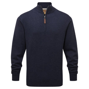 Schoffel Men's Porthmeor Pima Cotton 1/4 Zip Jumper in Navy