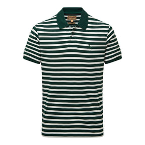 Schoffel Men's St Ives Tailored Polo Shirt in Green Stripe