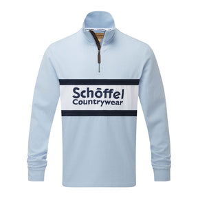 Schoffel Unisex Exeter Heritage 1/4 Zip Shirt in Pale Blue