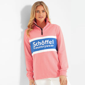 Schoffel Unisex Exeter Heritage 1/4 Zip Shirt in Flamingo