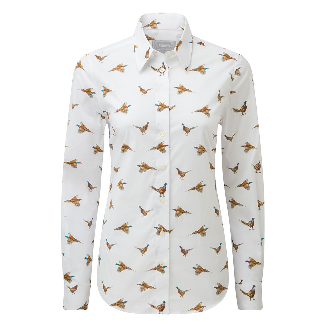 Schoffel Women's Norfolk Shirt in Pheasant Print