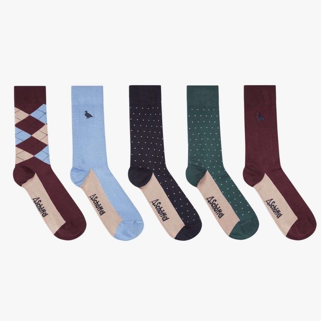 Schoffel Bamboo Sock 5 Box Argyle Pattern