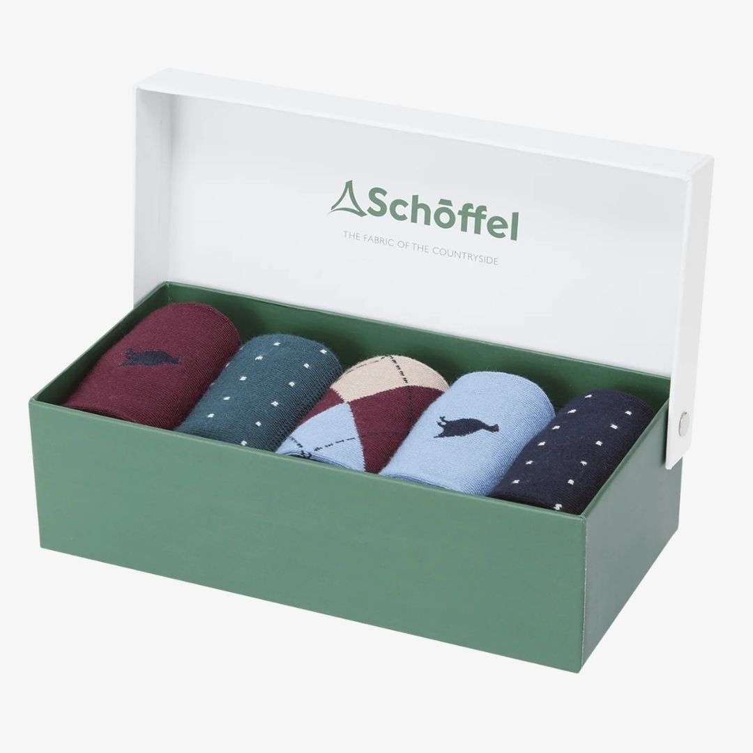 Schoffel Bamboo Sock 5 Box Argyle Pattern