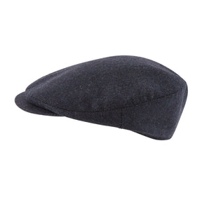 Schoffel Countryman Tweed Cap in Navy Herringbone Tweed