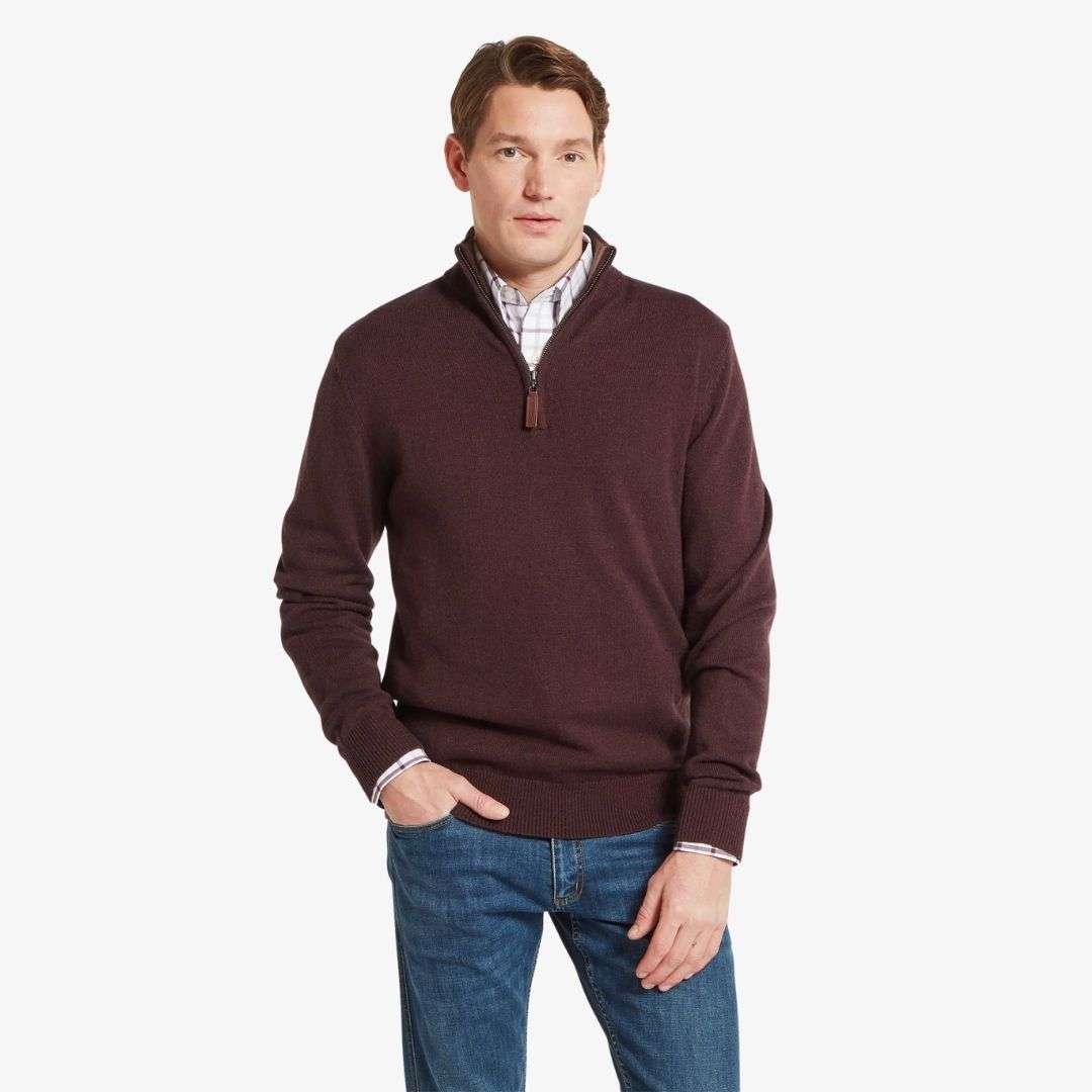 Schoffel Lewis Lambswool Quarter Zip Jumper