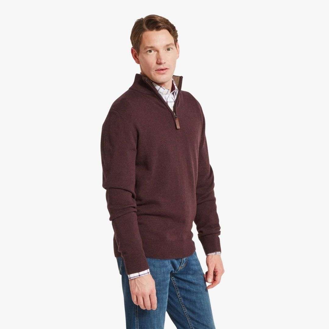 Schoffel Lewis Lambswool Quarter Zip Jumper