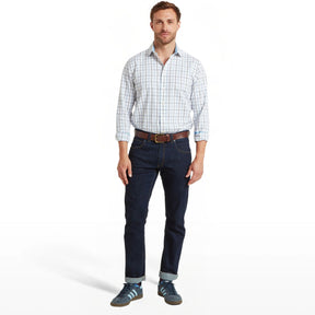 Schoffel Men's Baconsthorpe Tailored Shirt in Mountain Blue Check