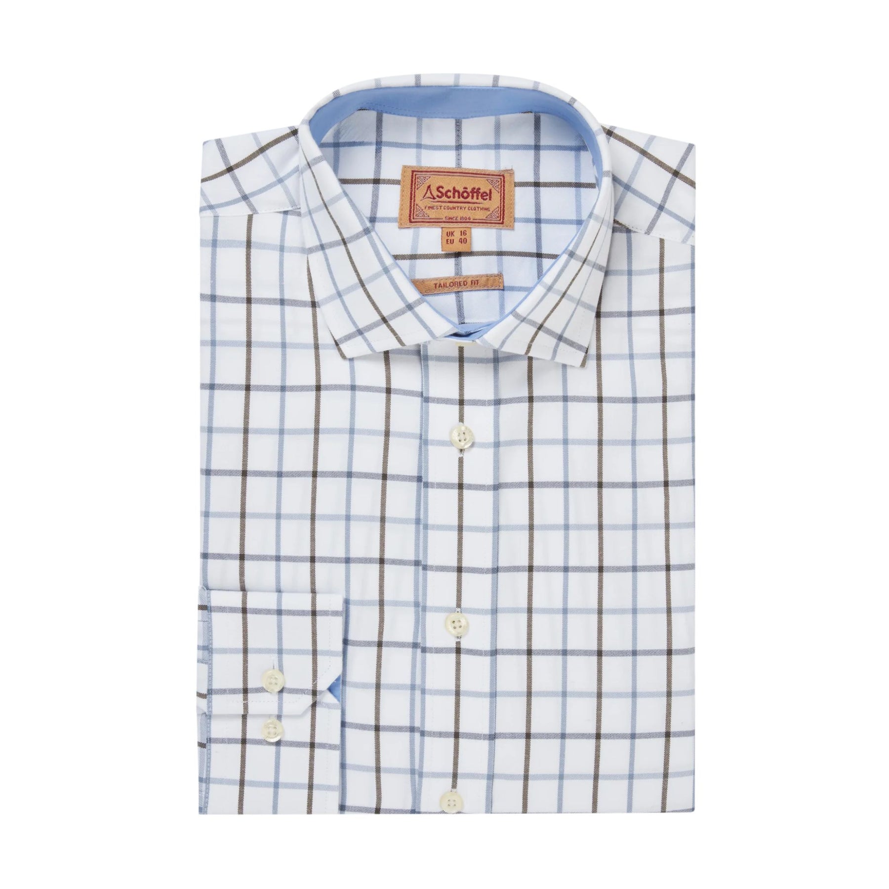 Schoffel Men's Baconsthorpe Tailored Shirt in Mountain Blue Check