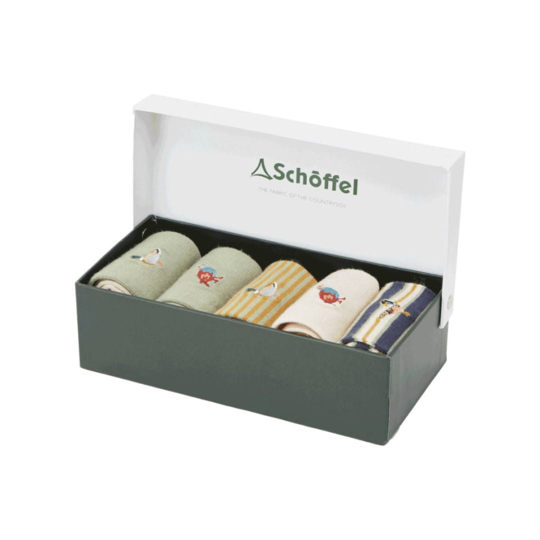 Schoffel Men's Bamboo Sock (Box of 5) in Game Bird