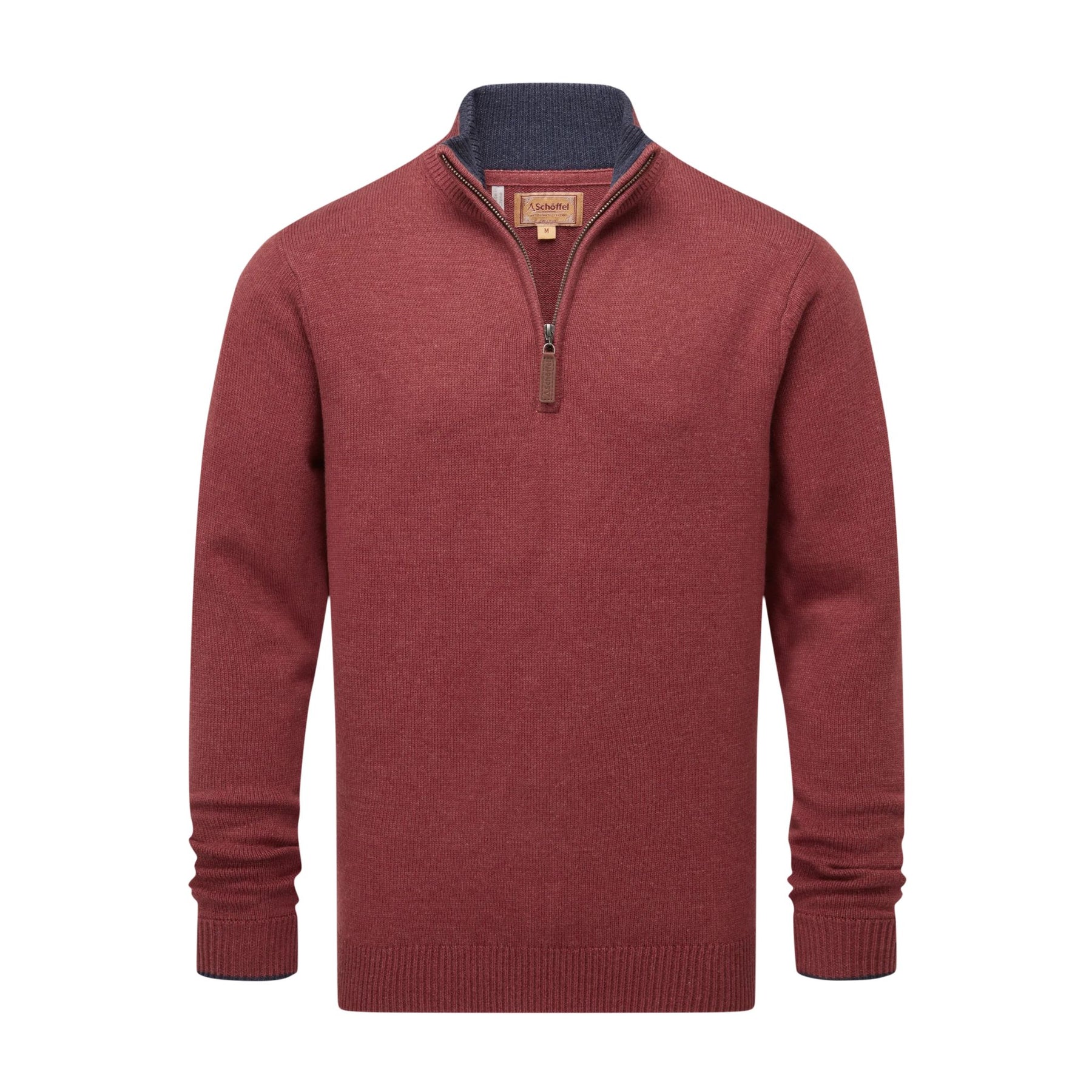 Schoffel Men's Blair Quarter Zip Jumper in Redwood