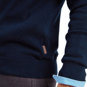 Schoffel Men's Calton Cotton Cashmere Quarter Zip Jumper in Navy