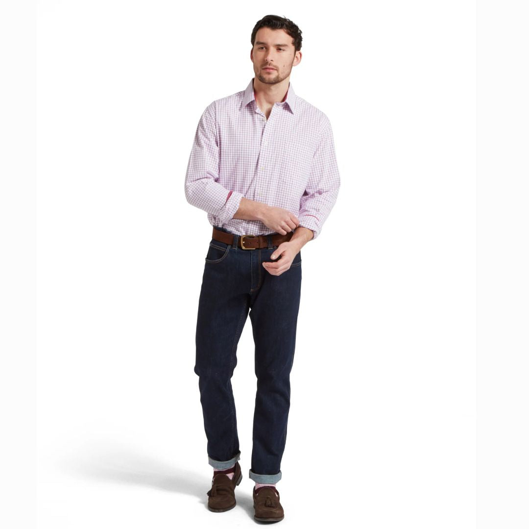Schoffel Men's Cambridge Classic Shirt in Raspberry