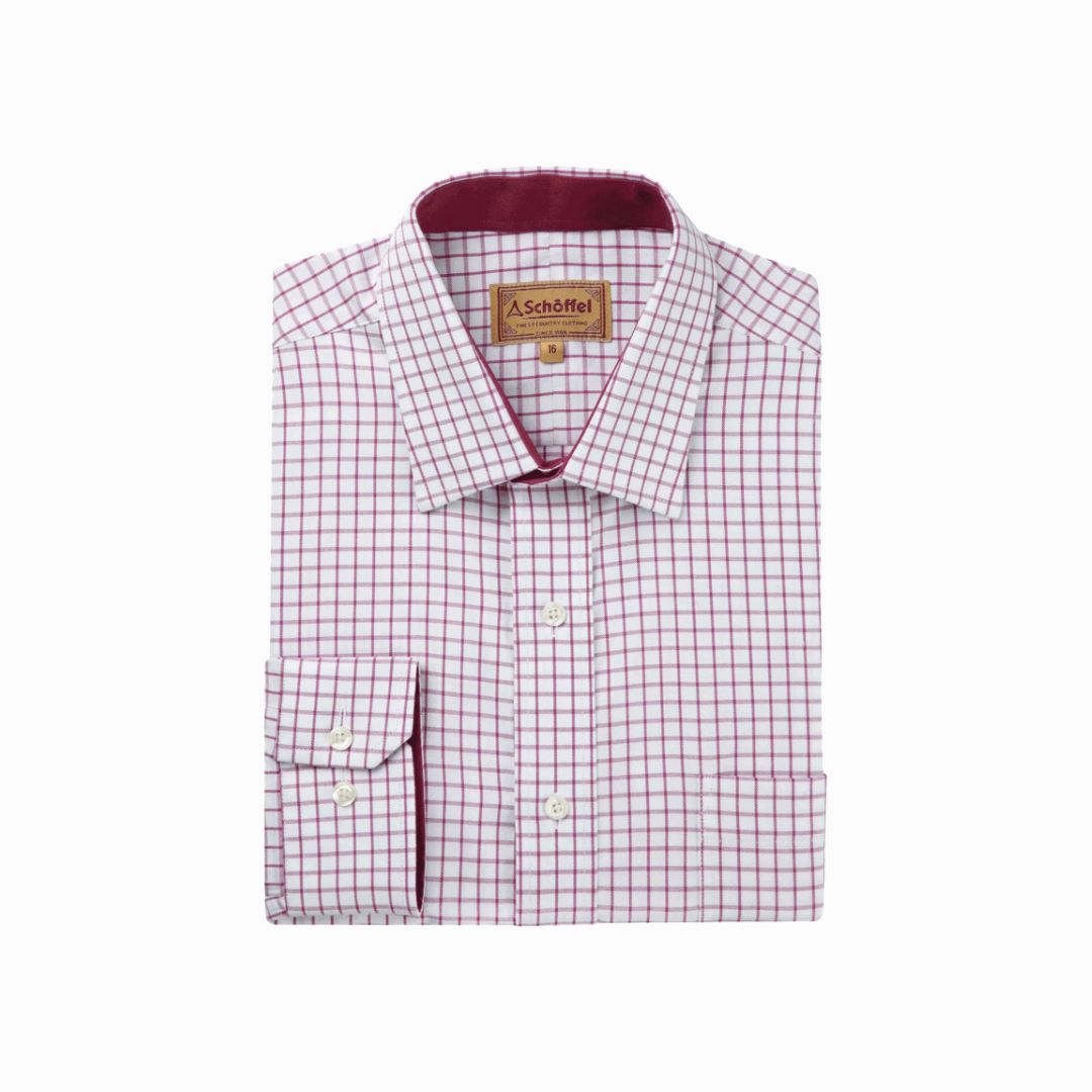 Schoffel Men's Cambridge Classic Shirt in Raspberry